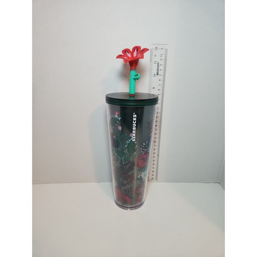 Starbucks Woodland Berry Tumbler - Christmas 2022 - 24oz w/ Flower Straw
